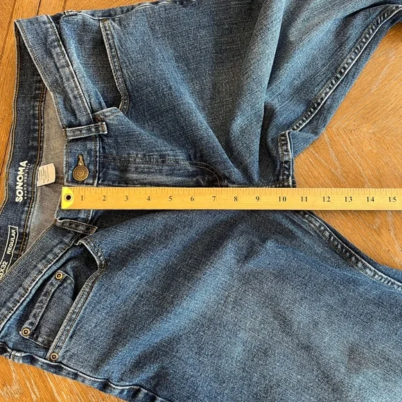 Sonoma Goods For Life Jeans Mens 34x32 Regular Fit Blue Stretch Denim - Picture 6 of 9